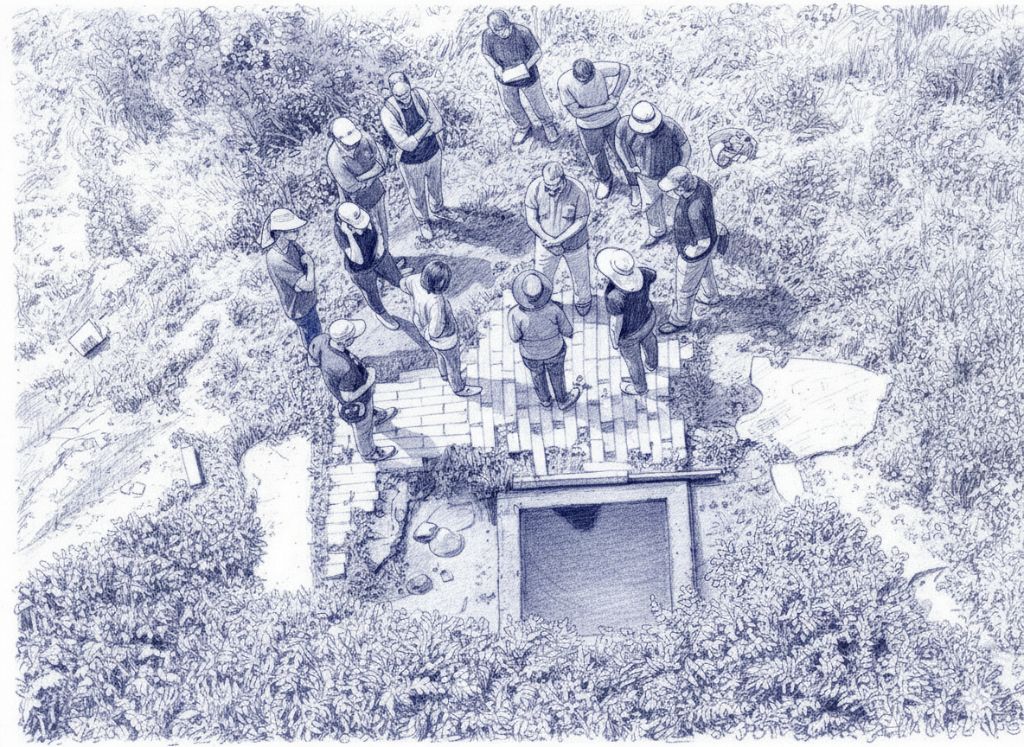 תהליך תכנון שיקום מעיין - קבוצת אנשים דנה סביב מעיין במטרה לתכנן את שיקומו